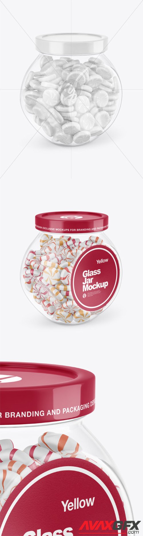 Glass Jar With Candies Mockup 63767