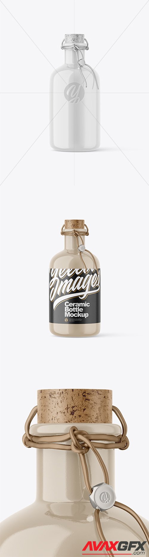 Glossy Ceramic Bottle Mockup 64722