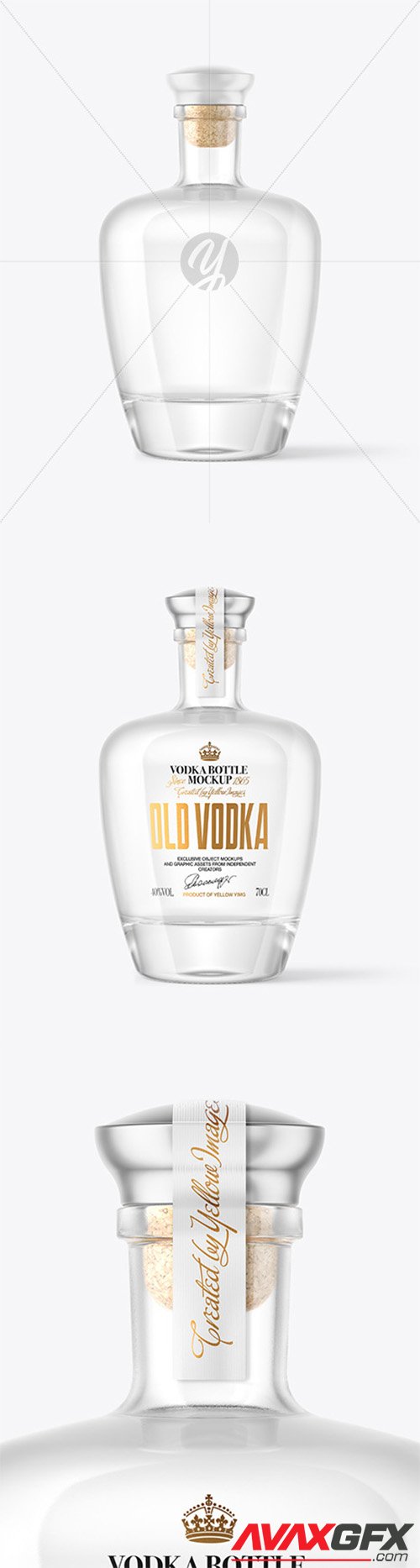 Clear Glass Vodka Bottle Mockup 63867