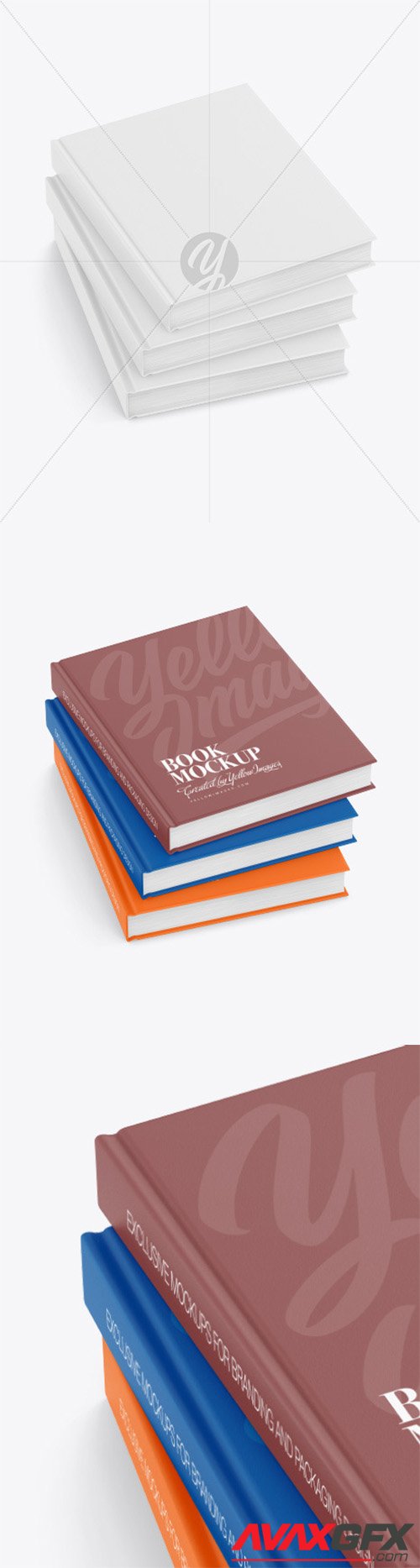 Hardcover Books w/ Textured Cover Mockup 65106