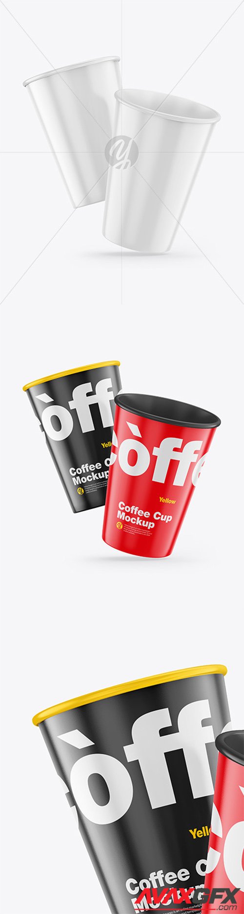 Glossy Coffee Cups Mockup 64931