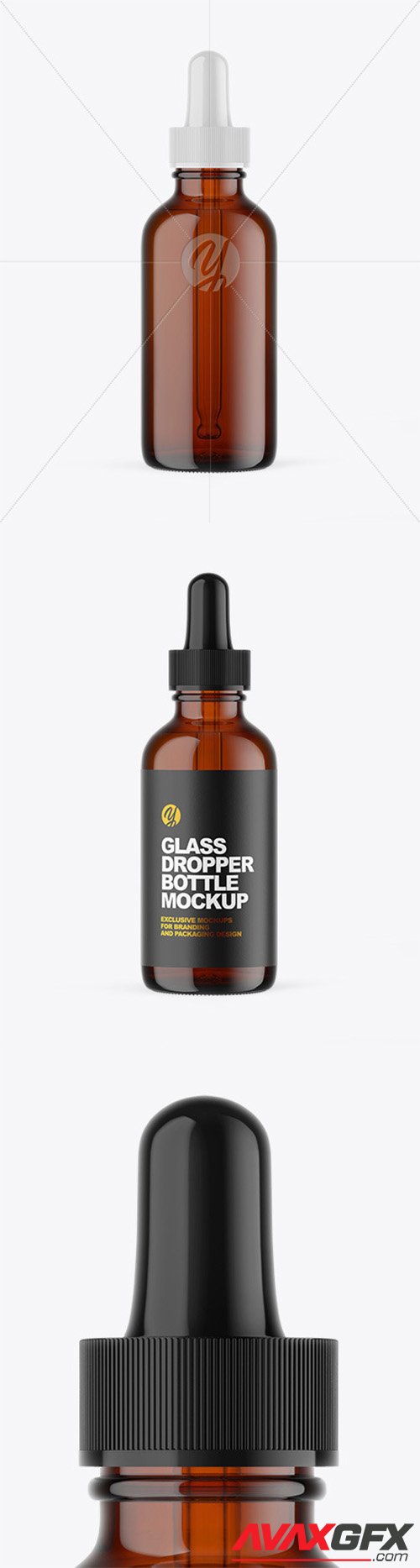 Amber Glass Dropper Bottle Mockup 65179