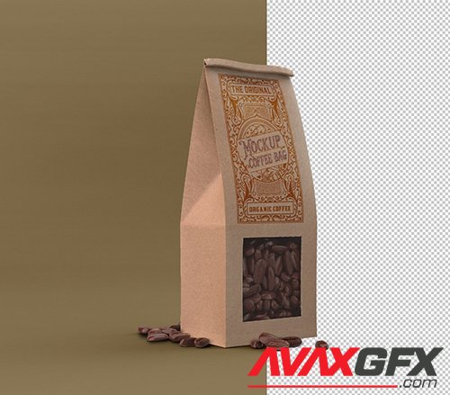 Paper Coffee Bag with Window Mockup 328596594