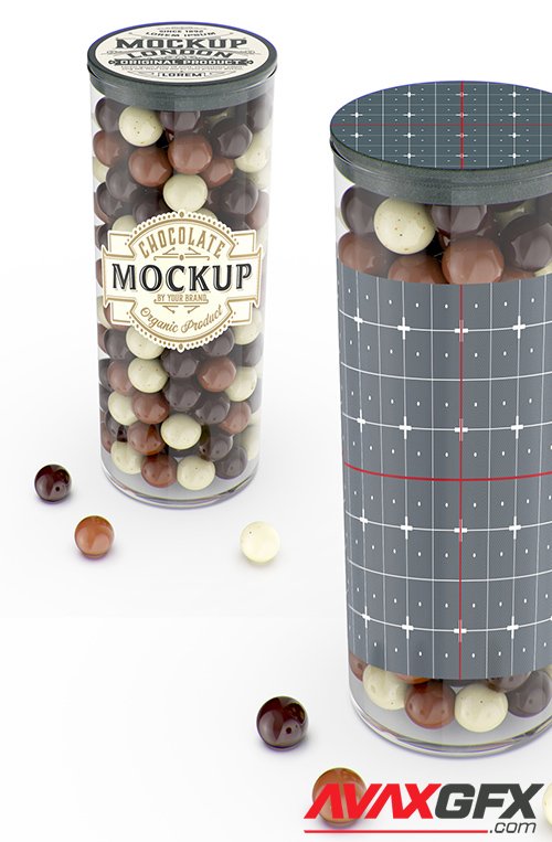 Jar with Chocolate Balls Mockup 328596702