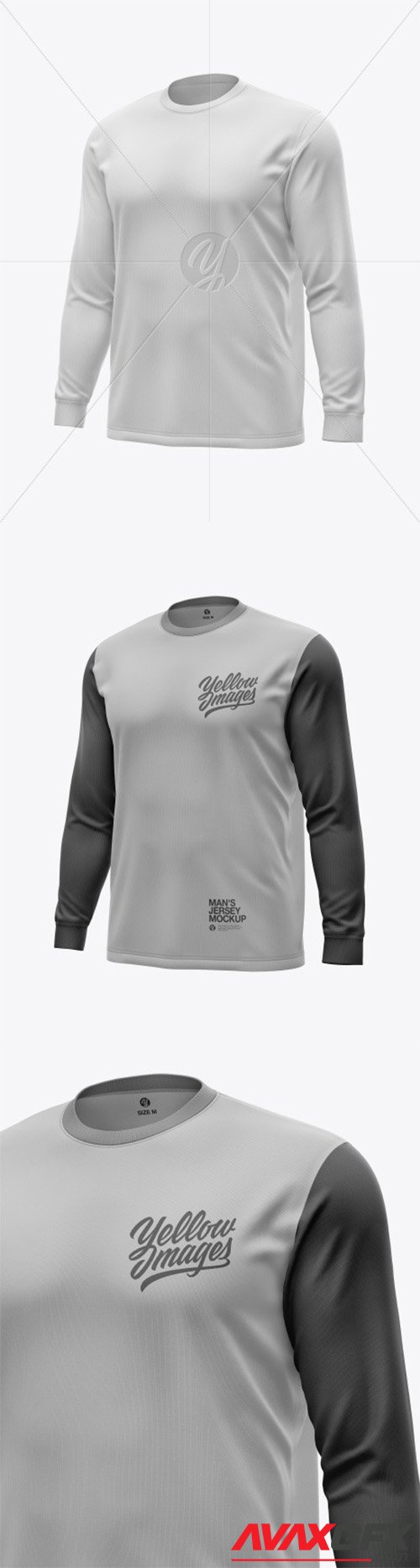 Men's Jersey With Long Sleeve Mockup 61762