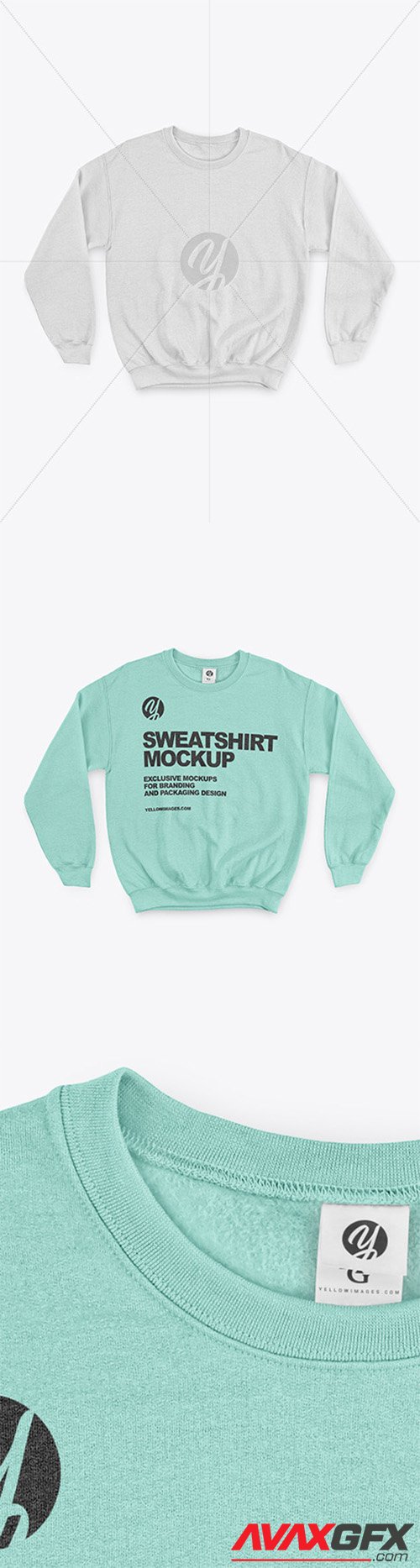 Sweatshirt with Crew Neck Mockup 61744