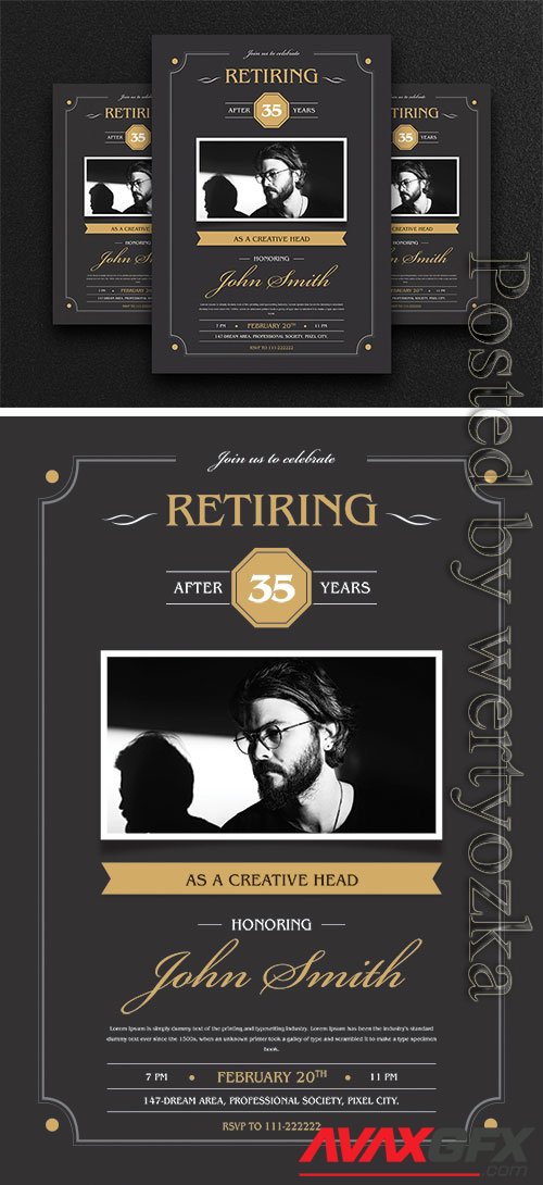 Retirement Invitation Flyer Psd Template