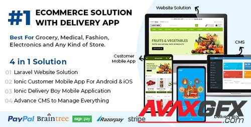 CodeCanyon - Best Ecommerce Solution with Delivery App For Grocery, Food, Pharmacy, Any Stores / Laravel + IONIC5 v1.0.6 - 26827707