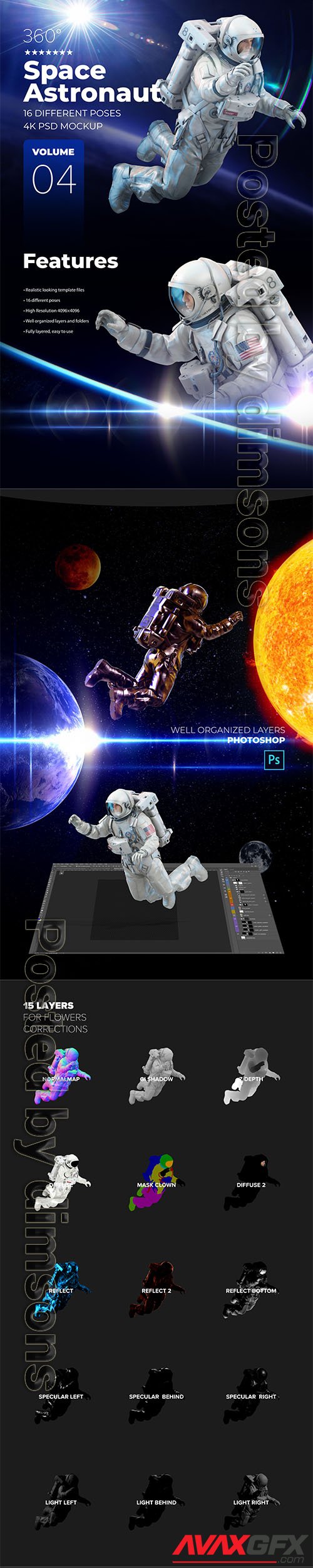 3D Mockup Space Astronaut #04 66436