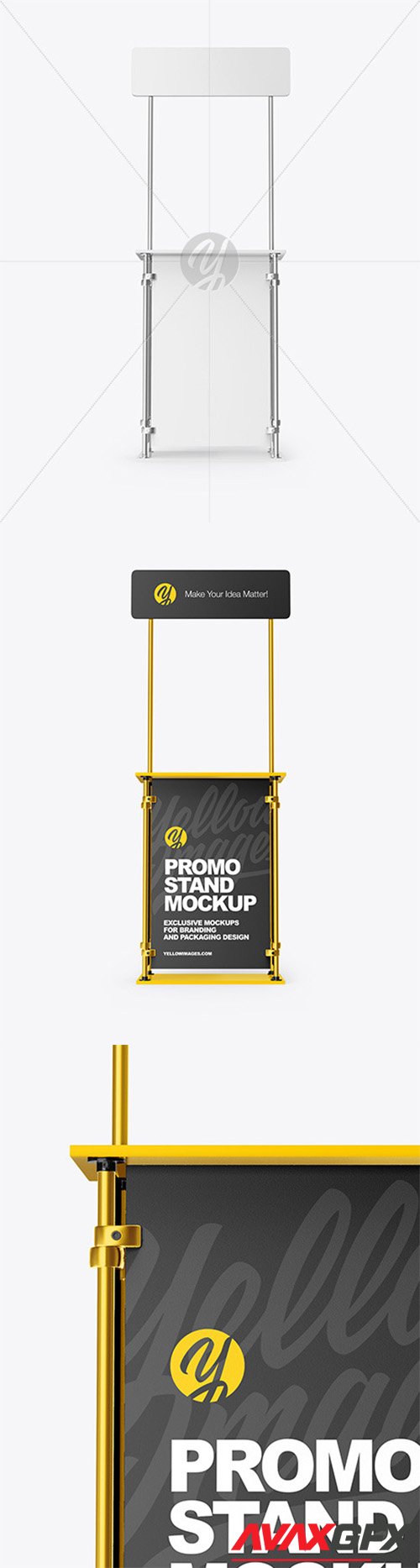 Metallic Promo Stand Mockup 63596