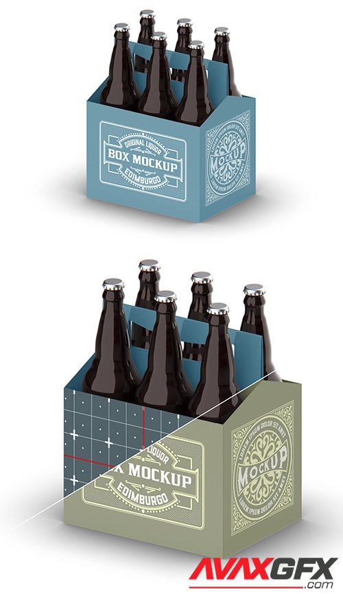 Kraft Paper Pack Beer Bottle Carrier Mockup 328596821