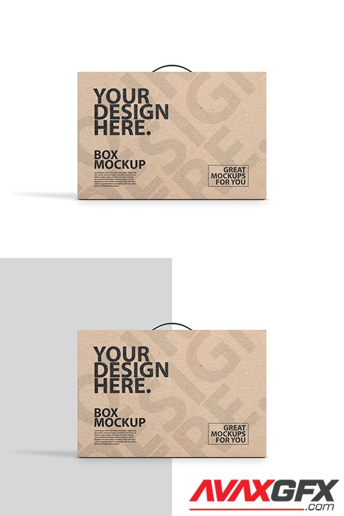 Brown Carton with Handle Mockup 329177735