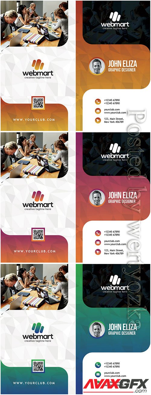 Vertical Creative Business Card Design PSD