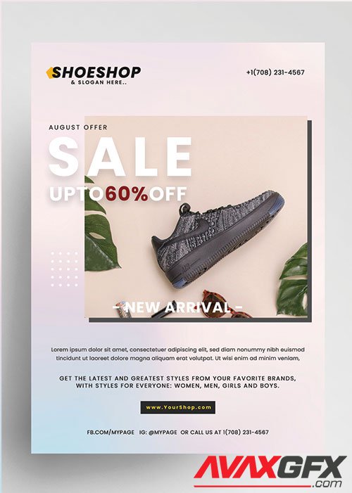 Sale shoes psd flyer template