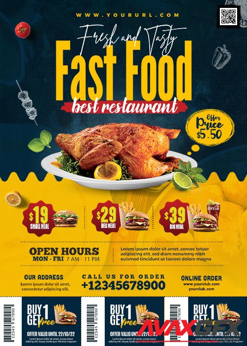 Fast Food Restaurant Promotion Flyer PSD