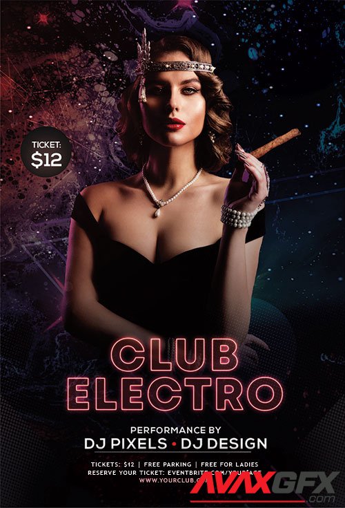 Club electro psd flyer