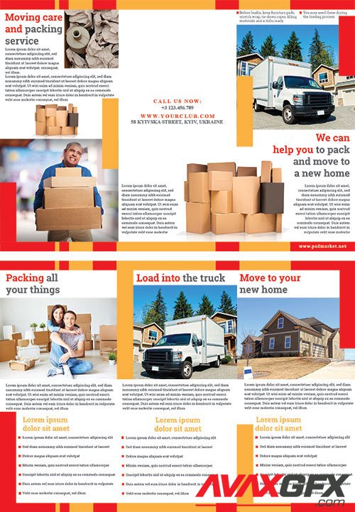 Moving and packing psd flyer templates