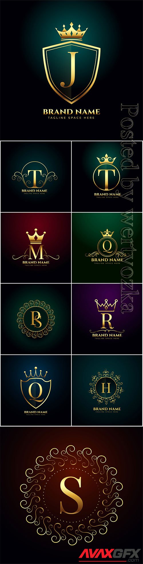 Luxury letter oranmental golden vector logo