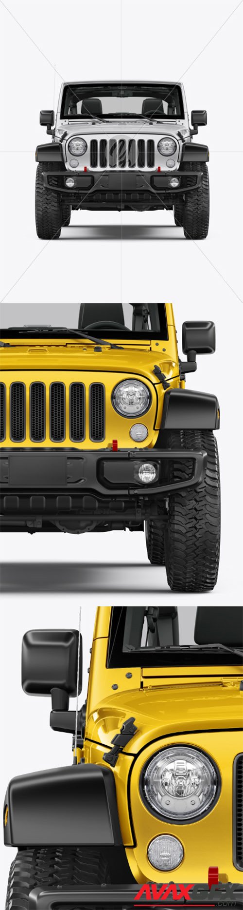Off-Road SUV Open Roof Mockup - Front View 43095