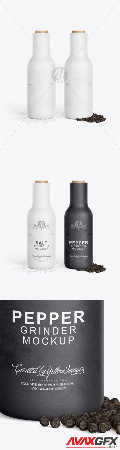 Two Grinders with Salt & Pepper Mockup 62427