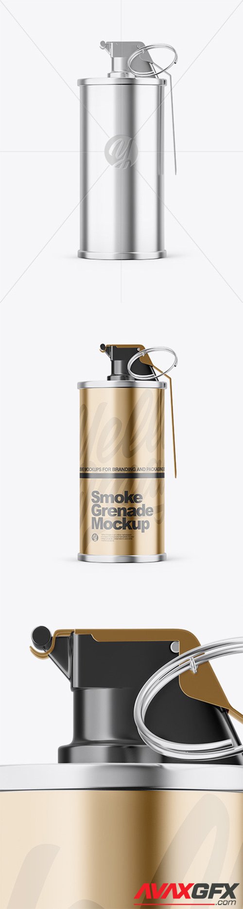 Glossy Metallic Smoke Grenade Mockup 61918