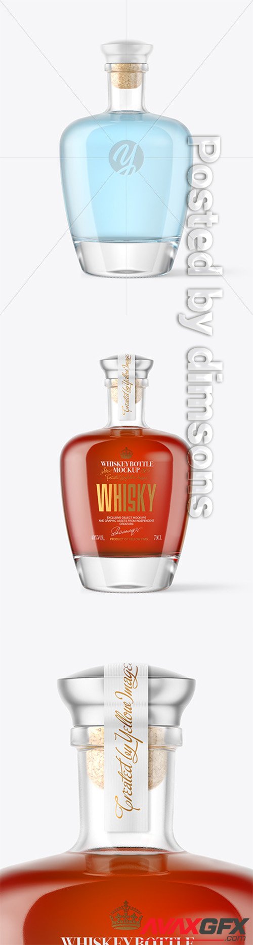 Clear Glass Bottle with Alcohol Drink Mockup 63893