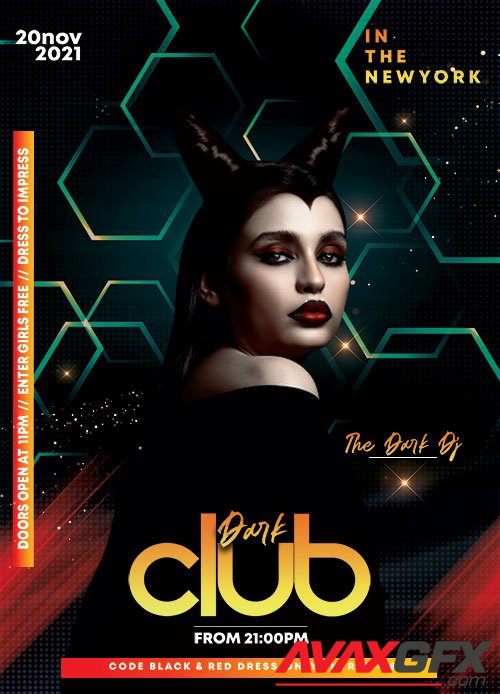 Dark Night Club PSD Flyer Template