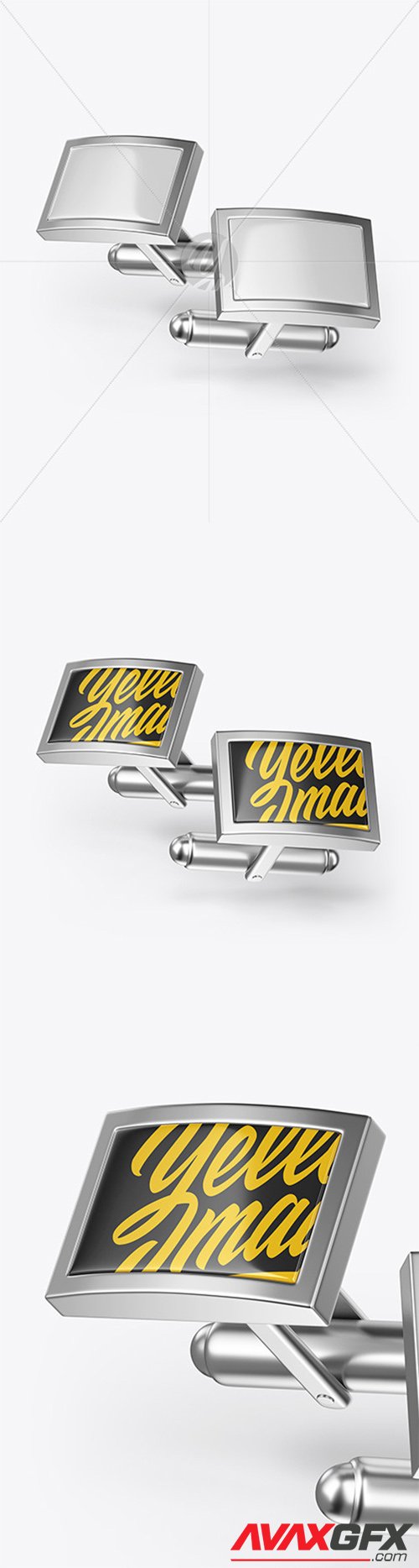 Two Cufflinks with Rectangle Caps Mockup 65303