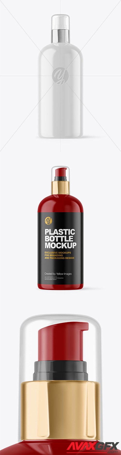 Glossy Cosmetic Bottle with Pump Mockup 65666