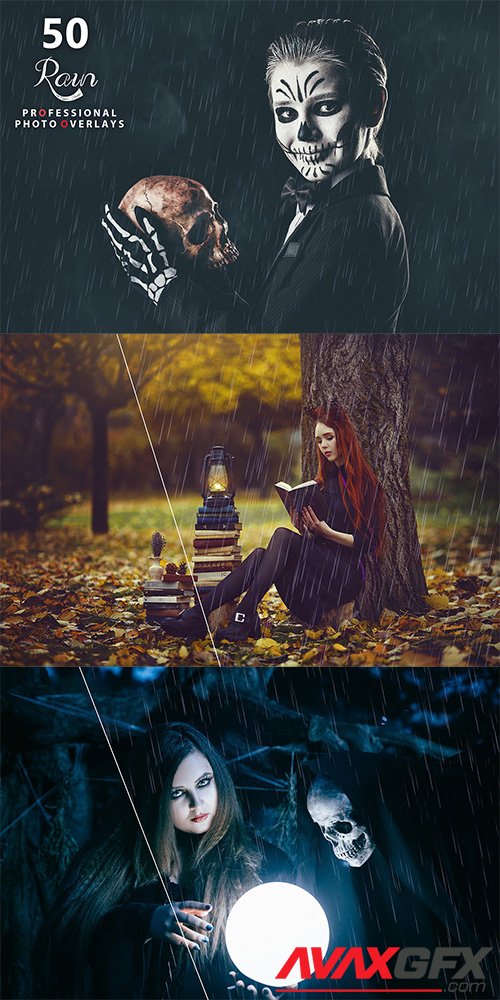 50 Rain Photo Overlays