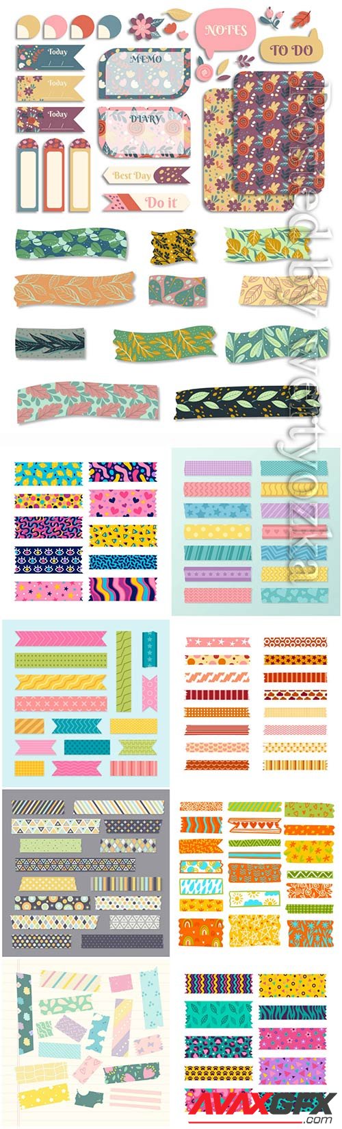 Hand drawn washi tape collection