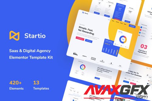 ThemeForest - Startio v1.0 - Saas & Digital Agency Elementor Template Kit - 28623952