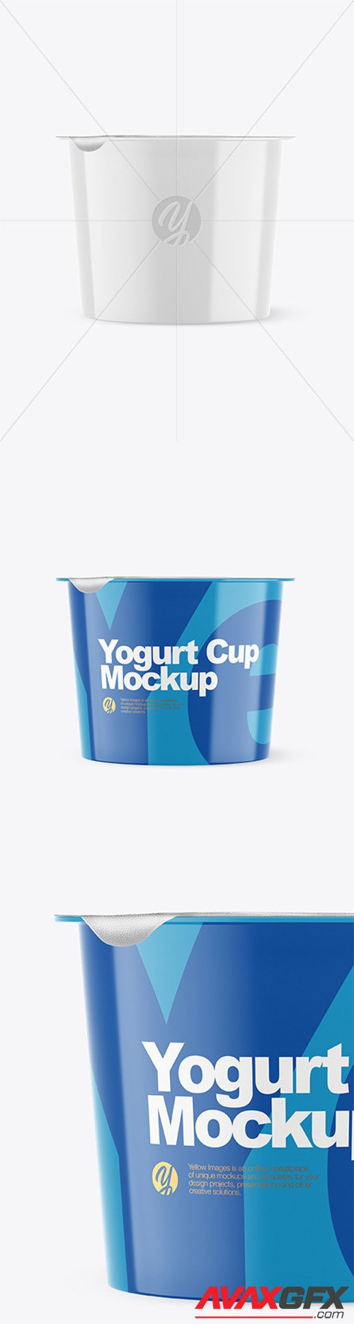 Glossy Plastic Yogurt Cup With Foil Lid Mockup - Front View 66253