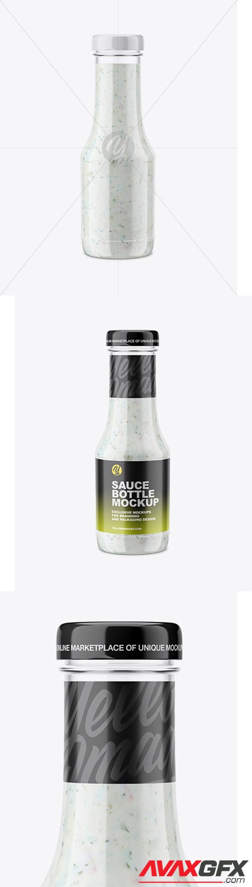 Clear Glass Sauce Bottle Mockup 66048