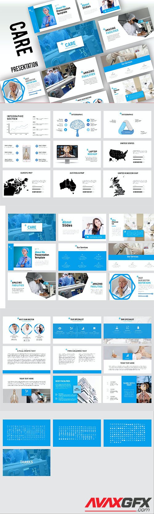 Care Medical PowerPoint, Keynote and Google Slides Template