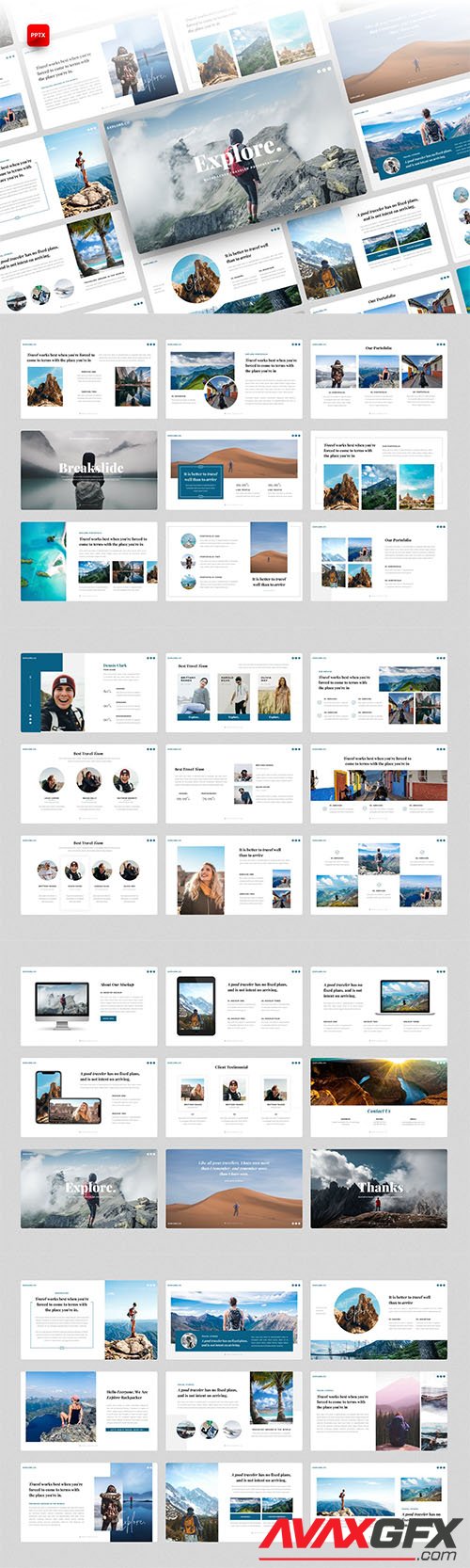 Explore - Backpacker PowerPoint, Keynote and Google Slides Template