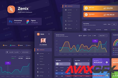 Zenix - Crypto Admin Dashboard UI Template