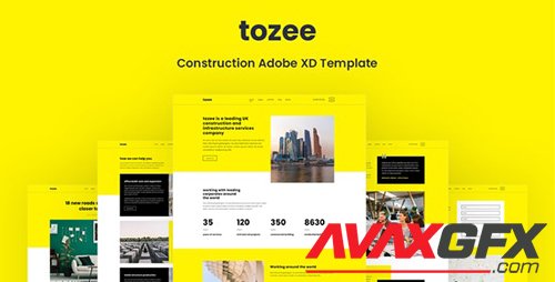 Tozee - Construction Adobe XD Template 27083230