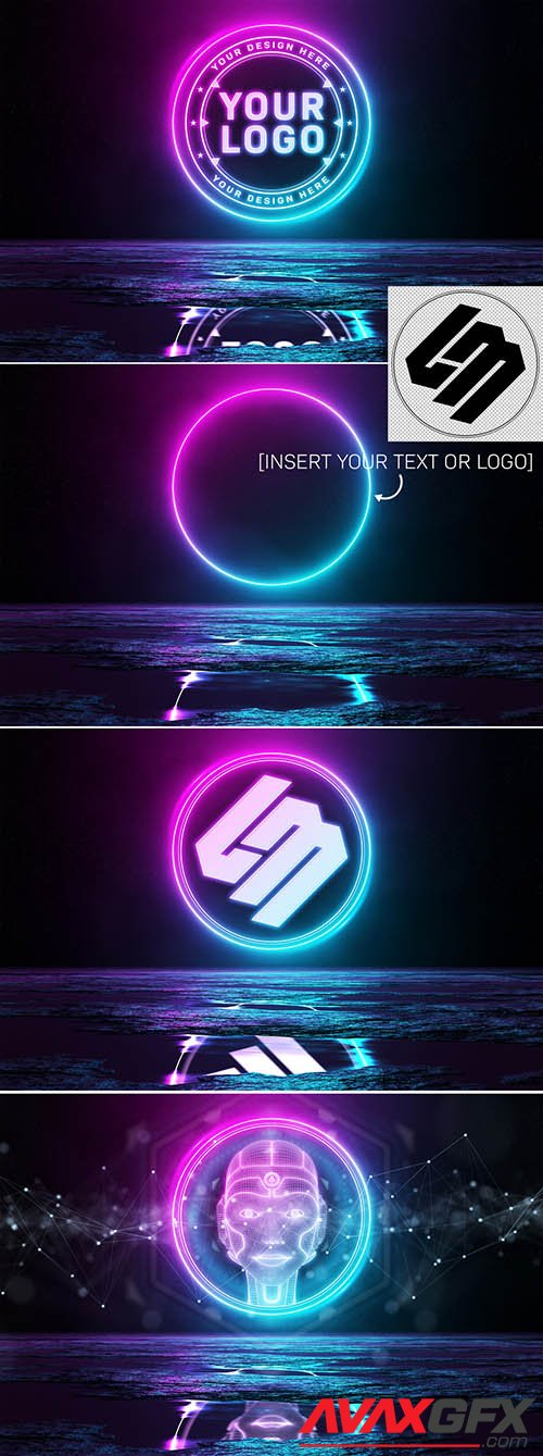 Reflective Neon Logo Mockup 330158683