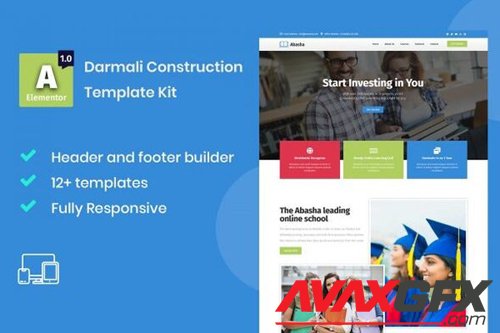 ThemeForest - Abasha v1.0 - Education & Learning Courses Elementor Template Kit - 28147309