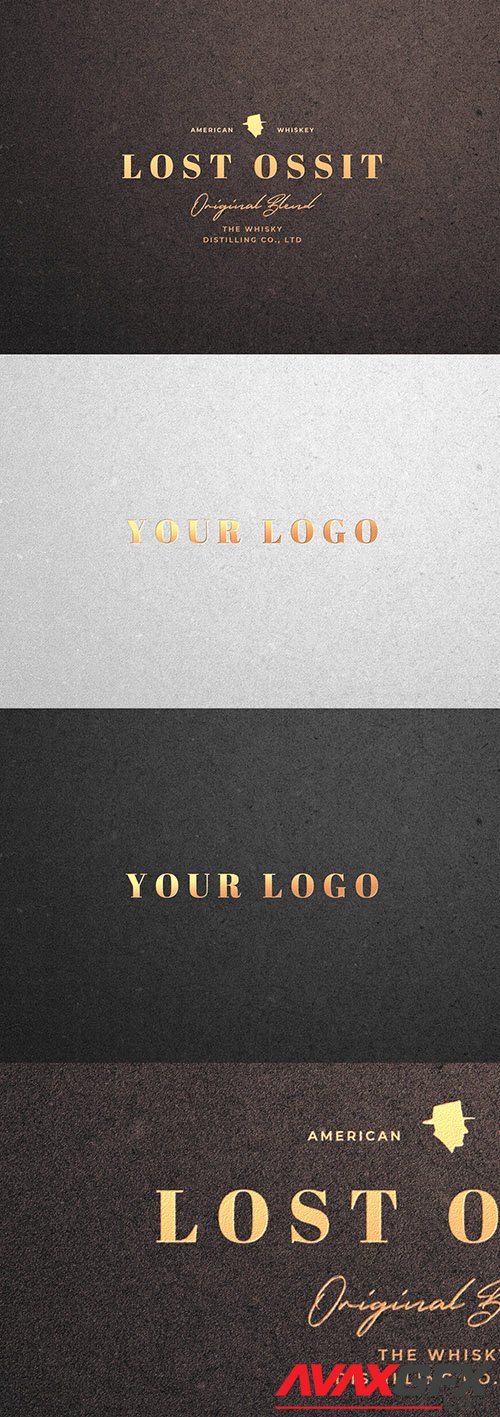 Gold Foil Paper Effect Mockup 331497399