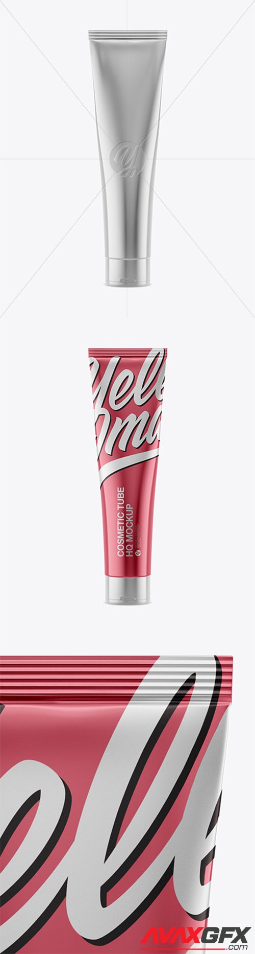 Glossy Metall Cosmetic Tube Mockup 65386