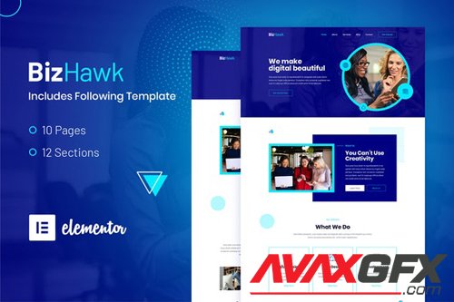 ThemeForest - BizHawk v1.0 - Corporate Agency Elementor Template Kit - 28725456