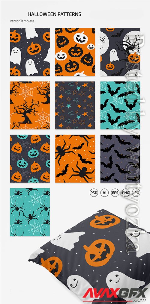 HALLOWEEN PATTERN SET IN EPS + PSD