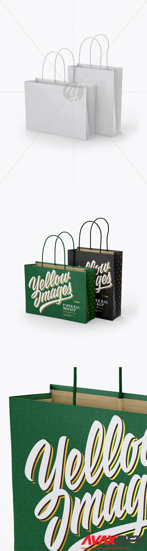 Two Paper Bags Mockup - Half Side View 27690