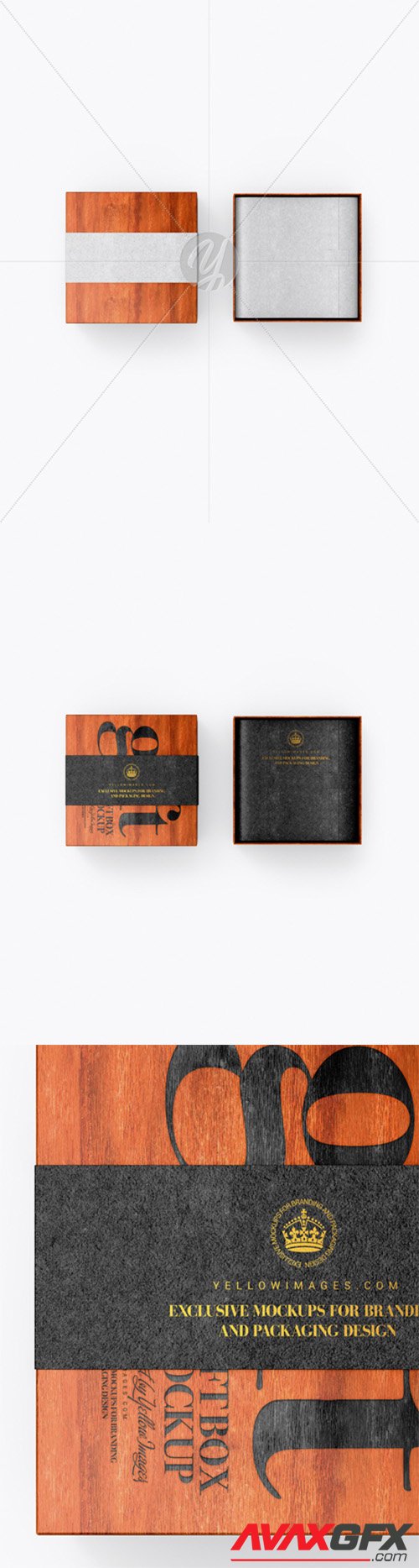 Two Wooden Boxes with Label Mockup - Top View 25262