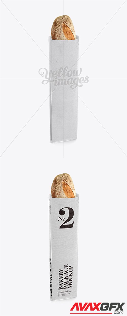 French Bread in White Paper Bag Mockup 11584
