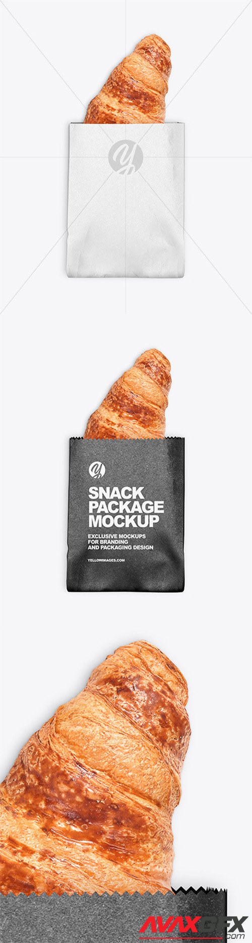 Kraft Package w/ Croissant Mockup 52698