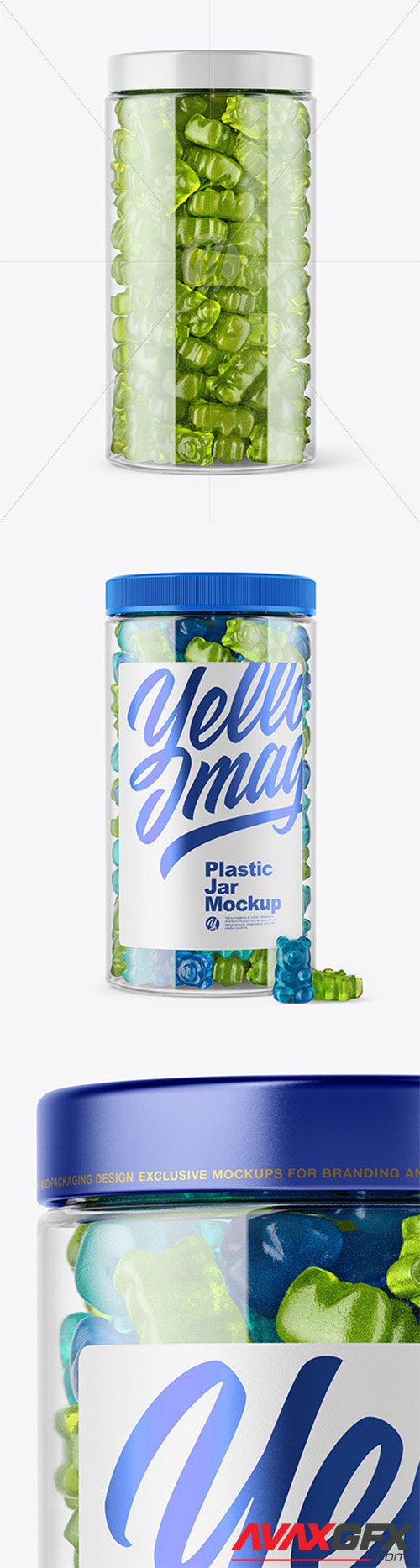 Plastic Jar with Gummies Mockup 44817