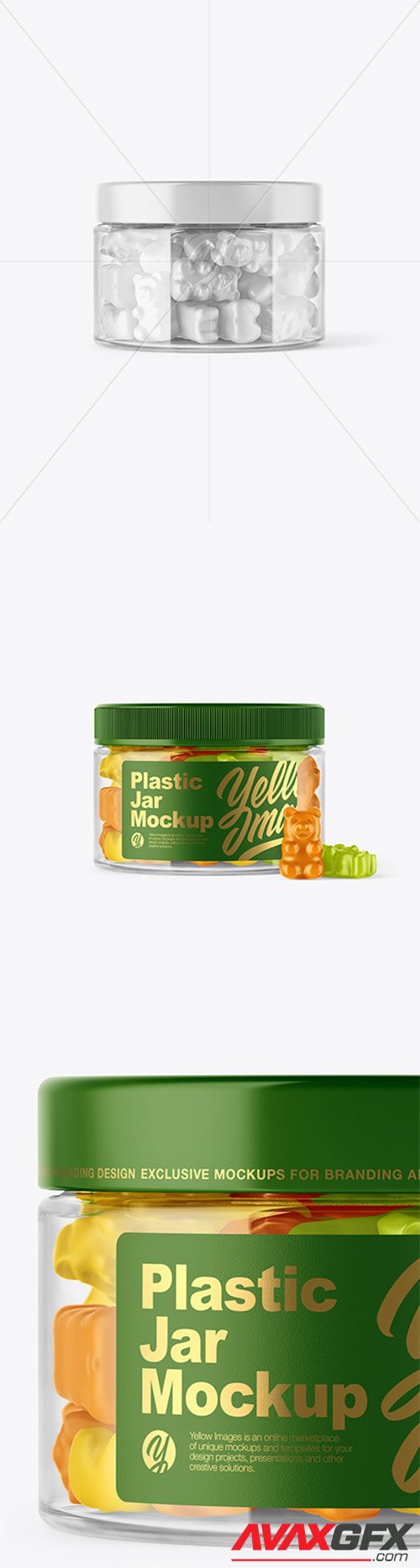 Plastic Jar with Gummies Mockup 44261